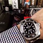 Perfect Replica Rolex Black Face Deepsea Sea-Dweller Stainless Steel Band 43mm Watch For Sale 